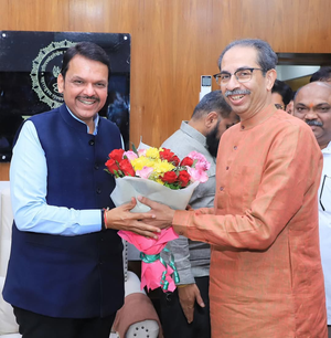 Rare bonhomie on display between Uddhav Thackeray and Devendra Fadnavis