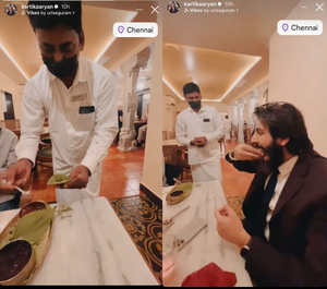 Kartik Aaryan gorges on ‘meetha paan’ in Chennai