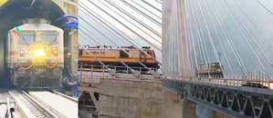 Railways completes trial run on J&K’s cable-stayed Anji Khad Bridge