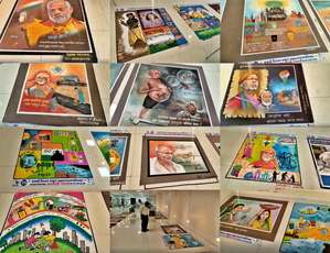 PM Modi, Mahatma Gandhi rangolis focusing ‘Swachh Bharat Mission’ capture attention in Mumbai