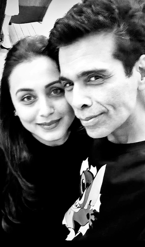 Karan Johar, Rani Mukerji spread monochrome magic in selfie