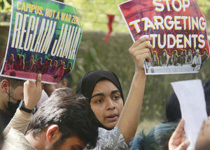 Jamia students protest at Jantar Mantar over suspension of 17 students