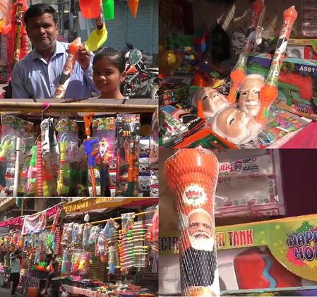 Holi celebrations in Burhanpur see tremendous demand for pichkaris, masks with PM Modi’s photo