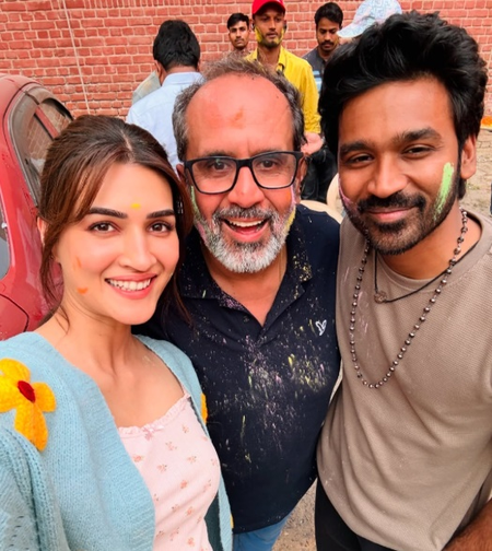 Kriti Sanon, Dhanush get drenched in Holi colours for ‘Tere Ishk Mein’