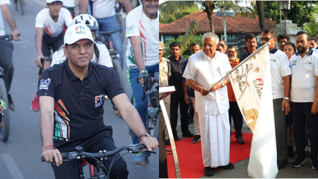 Sports Min Mandaviya, Kerala CM Pinarayi Vijayan lead Fit India Sundays on Cycle event across nation