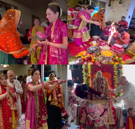 Tamannaah Bhatia looks immersed in bhakti at Mata Ki Chowki during Navratri