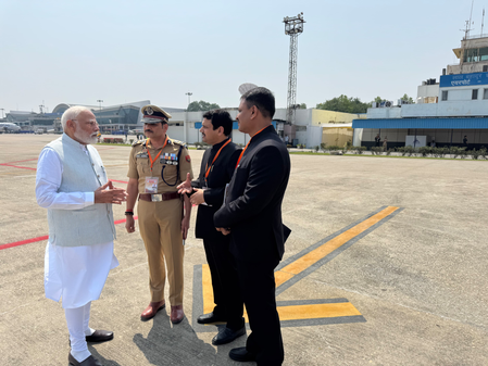 Strong image, stronger message: PM Modi’s stern airport huddle reflects ‘zero-tolerance’ stance on law and order