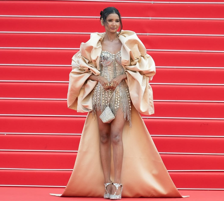 Nancy Tyagi pays tribute to her mother with a two-piece couture set at Cannes