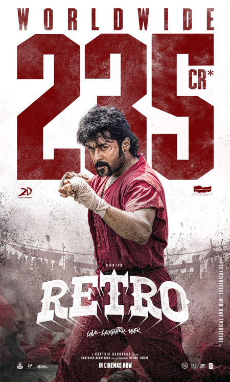 <div>Makers of Suriya-starrer ‘Retro’ thank audiences as film ends up grossing ₹ 235 Crore globally!</div>