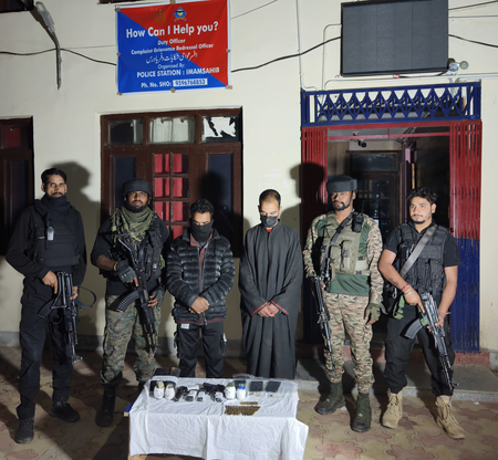 <div>Two terror associates arrested with arms, ammunition in J&K’s Shopian</div>