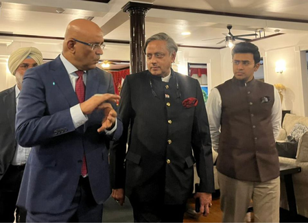 Tharoor, Surya take India’s anti-terror message to Guyana’s Vice President Bharrat Jagdeo