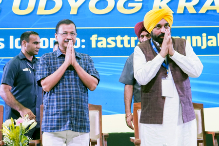 Punjab CM Mann, Kejriwal unveil 12 initiatives for industrial growth