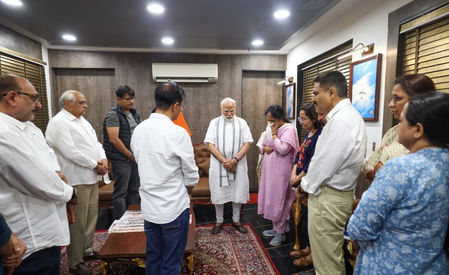 PM Modi meets family members of ex-CM Vijay Rupani, remembers his contributions