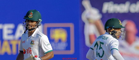 <div>Nayeem’s five-for, Shadman’s fifty give Bangladesh an edge over Sri Lanka going into final day</div>