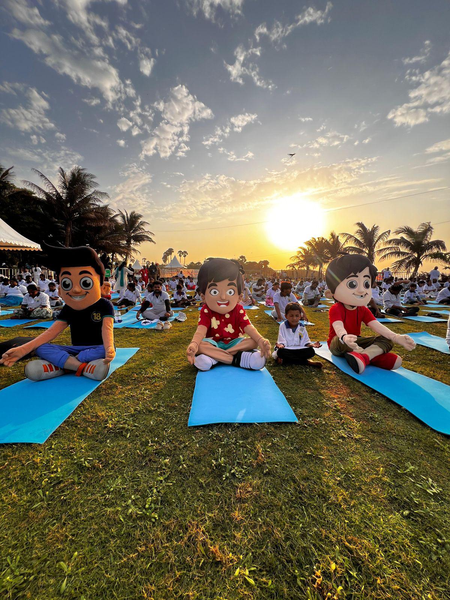 <div>Beloved kids’ characters Chikoo and Bunty perform yoga alongside Prime Minister Modi</div>