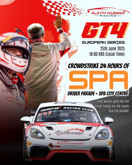 Ajith Kumar to participate in CrowdStrike 24 Hours of Spa 2025 Driver Parade