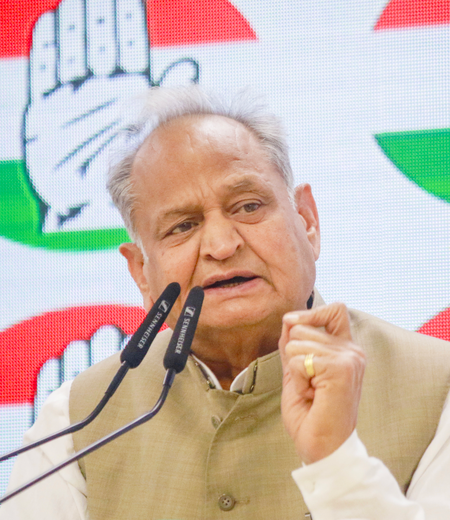 <div>Ashok Gehlot alleges conspiracy to remove Bhajanlal Sharma from CM’s post</div>