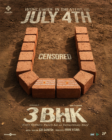 <div>Censor Board clears Siddharth’s gripping family drama ‘3BHK’ for release</div>