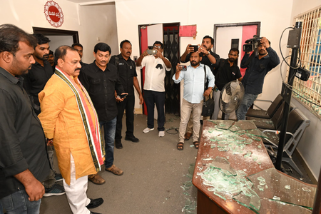BRS leaders booked for attack on Telugu news channel office