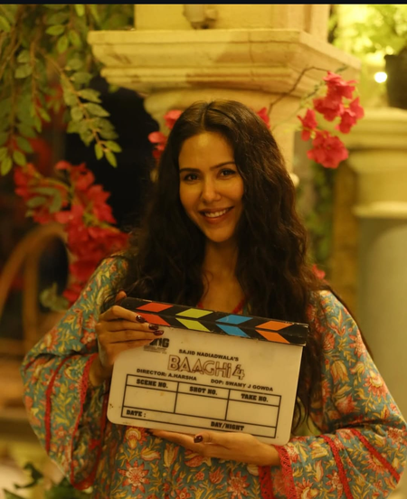 <div>Sonam Bajwa says ‘Can’t wait to share this chapter with you’ as she wraps up the Baaghi 4 shoot</div>