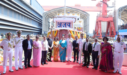 GRSE launches 8th anti-submarine warfare shallow water craft