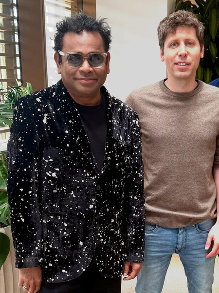 <div>A R Rahman meets Sam Altman to discuss virtual global band ‘Secret Mountain’</div>