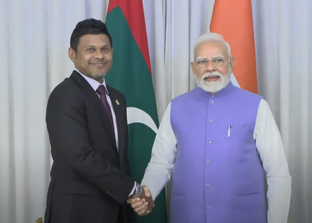 PM Modi meets Maldivian Vice President Hussain Latheef in Male