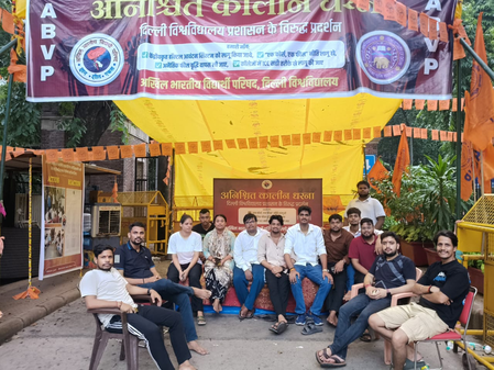<div>ABVP’s indefinite protest at Delhi University enters sixth day</div>