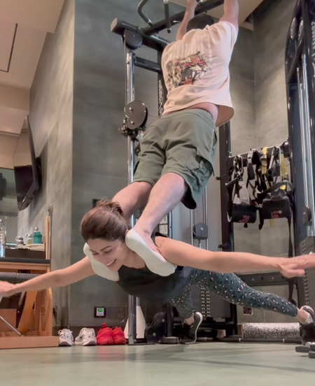 Shamita Shetty tries partner workout, shares hilarious outcome: ‘My tiny feet gave up’