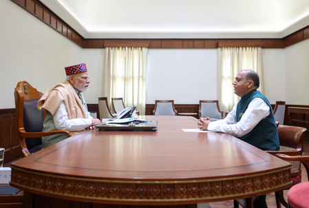 Former Himachal CM calls on PM Modi, seeks ‘area-specific’ relief package