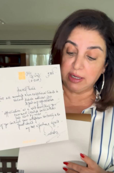 Farah Khan gets a handwritten letter from Amitabh Bachchan