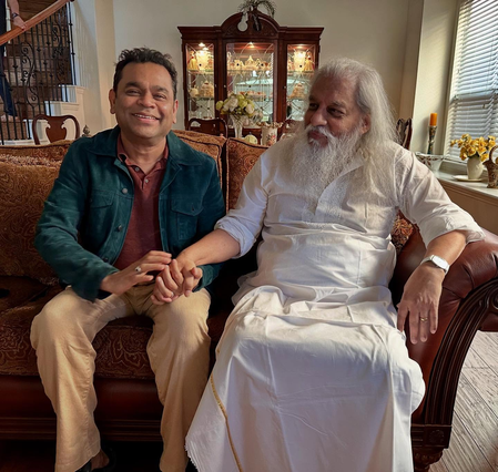 <div>A R Rahman calls on K J Yesudas in Dallas; Says he is amazed by the singer’s research work and love for Indian classical music</div>