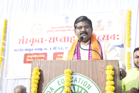 Gujarat: State-level Sanskrit week celebration begins with Gaurav Yatra in Gandhinagar