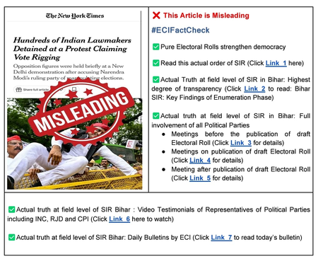 <div>‘Misleading’: ECI on NYT report on Opposition parties’ claims over voter list manipulation</div>
