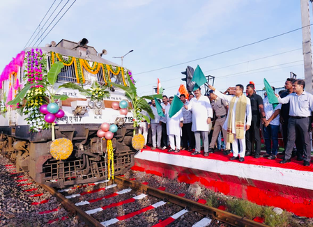 BJP MP Sambit Patra flags off Puri-Lalgarh Express extension to Sri Ganganagar