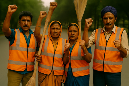 Protesting Chennai corporation sanitation workers detained in midnight crackdown