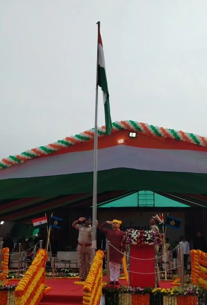 I Day: Gujarat Home Minister honours freedom fighters, urges public to aid nation’s growth