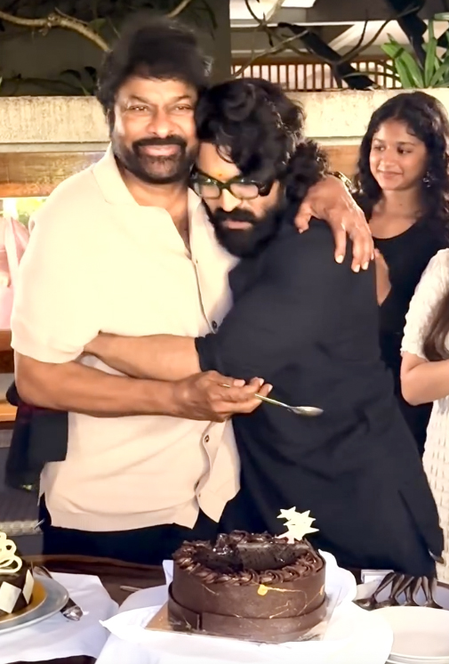 Ram Charan touches Chiranjeevi’s feet while celebrating his 70th birthday
