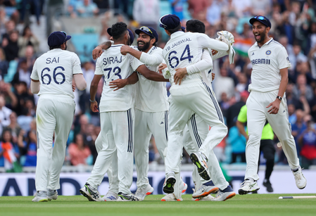 5th Test: Siraj picks sensational five-for as India win by six runs, level series 2-2 (ld)