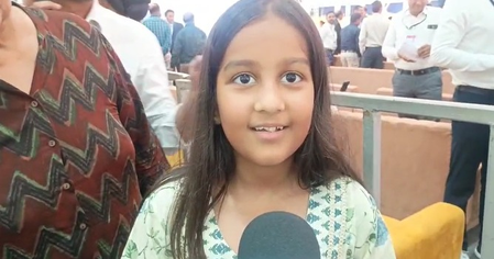Gujarat: Girl presents photo collage during Bhavnagar rally depicting PM Modi’s moments with his mother