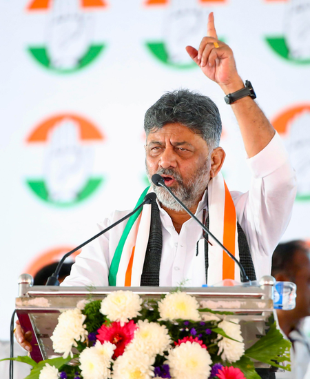 <div>Even road before PM Modi’s residence pothole-ridden, claims Shivakumar</div>