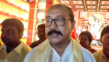 West Bengal: Harsh Vardhan Shringla inaugurates Durga Puja Pandal of Bagdogra Bibadi Natya Bohumukhi Sangstha