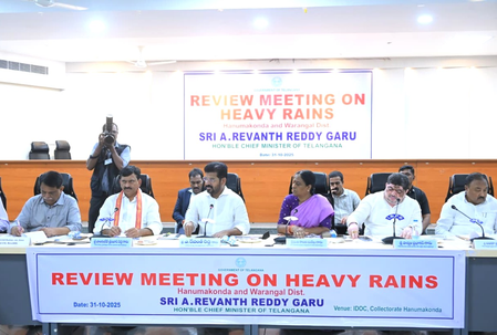 Telangana CM announces Rs 10,000 per acre for farmers hit by Cyclone Montha