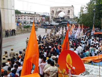 Devotees throng temple at Charminar on Diwali