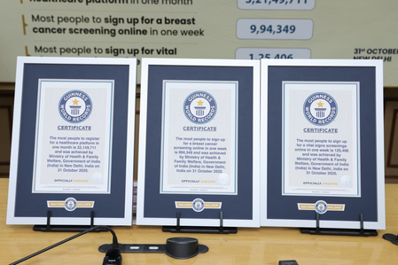 <div>India achieves three Guinness World Records titles under nationwide ‘Swasth Nari Sashakt Parivar Abhiyaan’: J. P. Nadda</div>