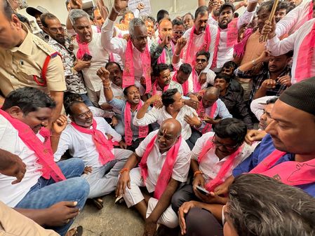 BRS stages protest at Telangana BJP MP’s house over cotton procurement