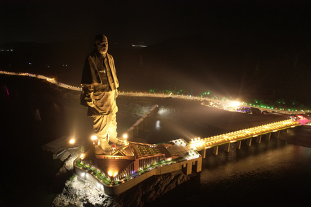 Statue of Unity illuminated in grand celebration of Sardar Patel’s birth anniversary