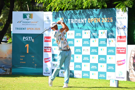 Trident Open 2025: Local lad Akshay Sharma joins Manu Gandas in the clubhouse lead on Day Two