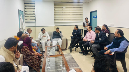 MP: Jitu Patwari meets Sehore rape survivor at AIIMS Bhopal