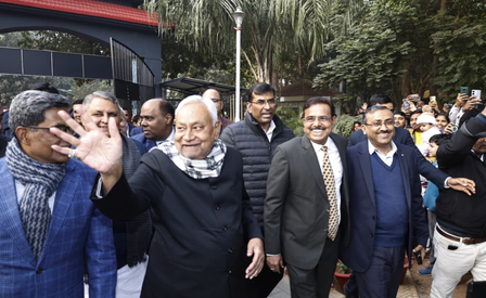 Nitish Kumar makes a surprise visit to JD-U state office, boosts worker morale